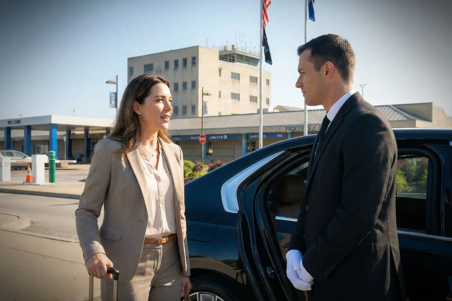 Professional chauffeur providing ELM Car Service airport transfer on I-95 New York NY business district