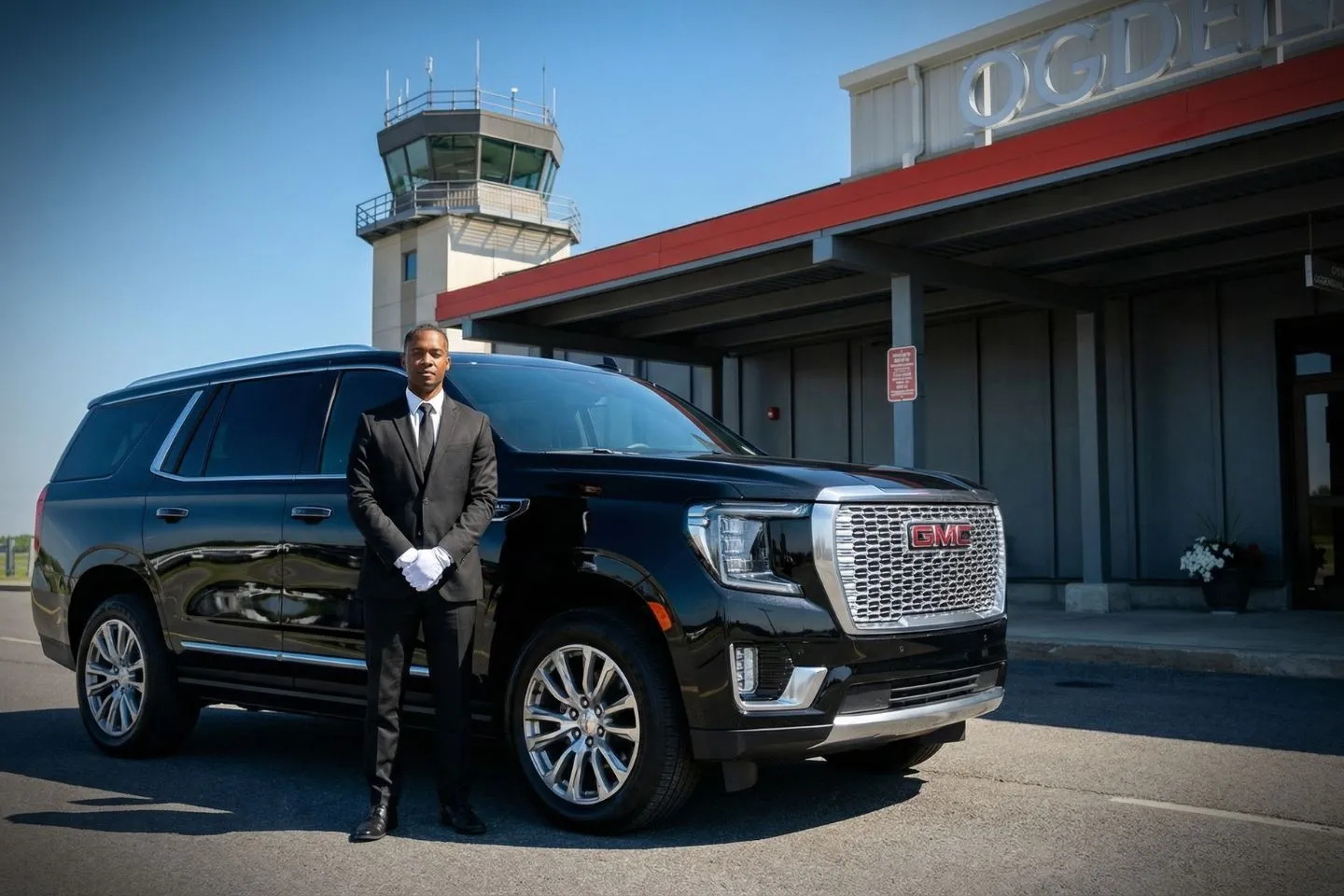 Ogdensburg International (OGS) Car Service luxury sedan pickup in Manhattan near Wall Street business district