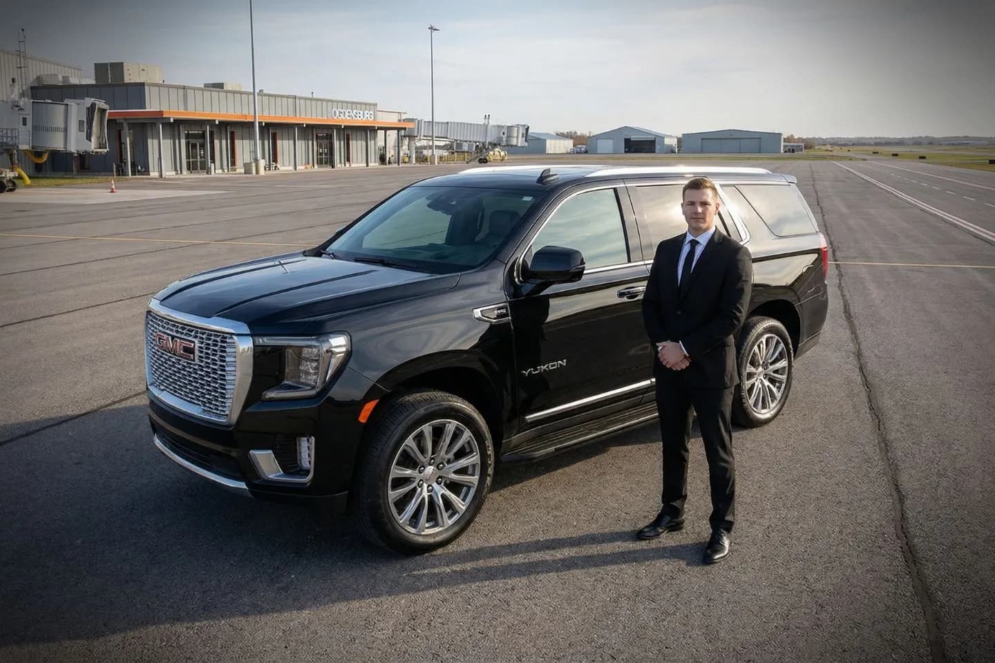 OGS Car Service airport transfer on I-87 with luxury vehicle heading to Newark Airport from NYC