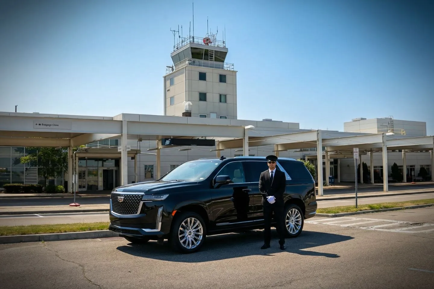 BGM Car Service luxury vehicle cruising along I-87 New York with passenger heading to airport comfortably