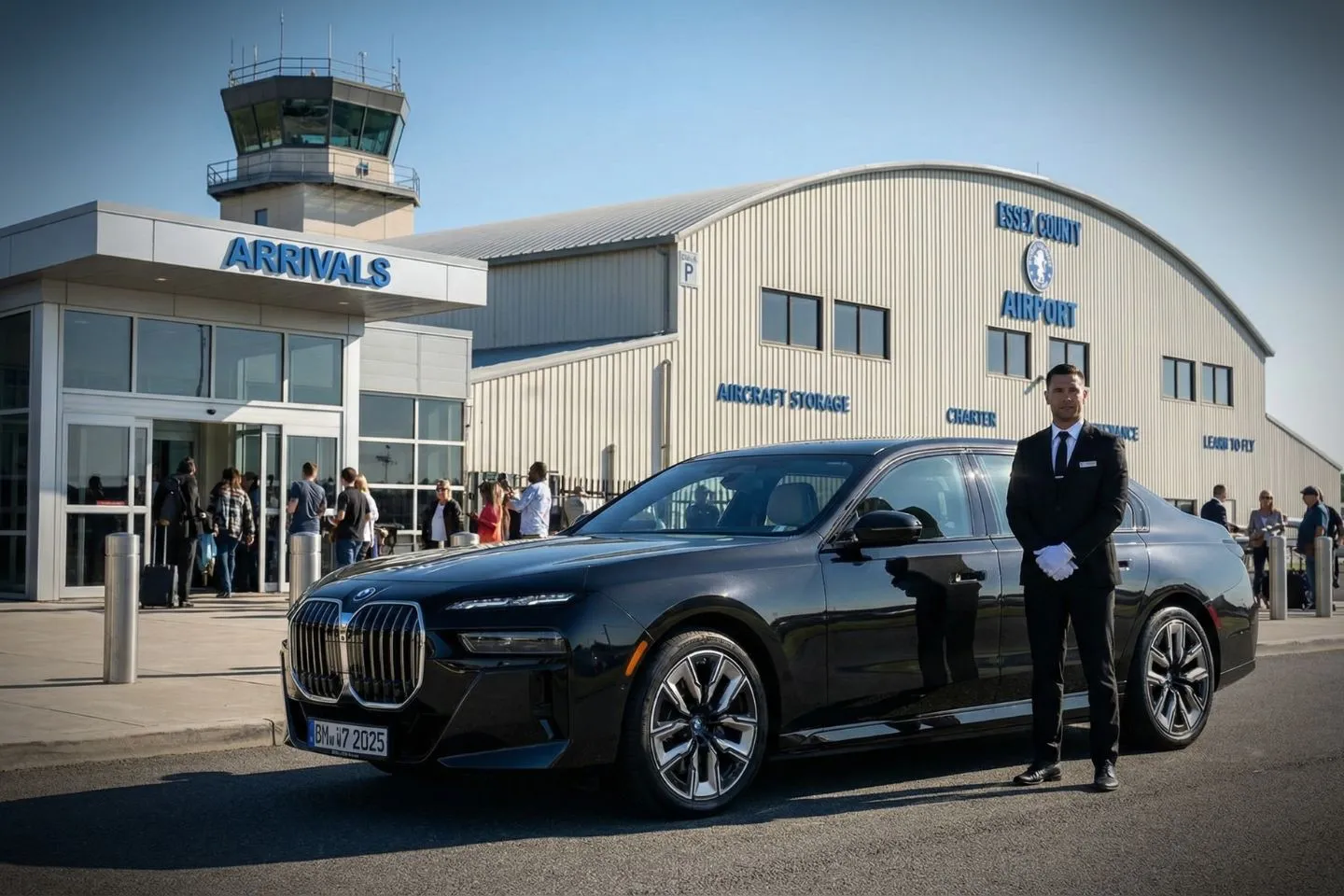 Caldwell Essex County (CDW) Car Service luxury sedan pickup near Caldwell NJ downtown