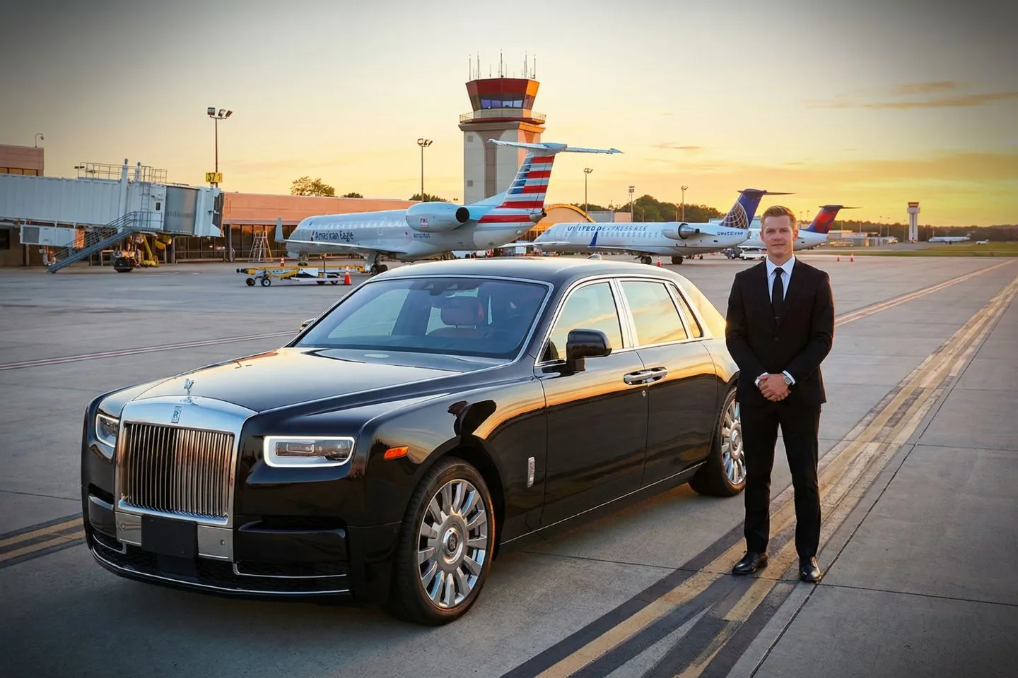 LBE Car Service chauffeur loading luggage at Pennsylvania airport terminal State College