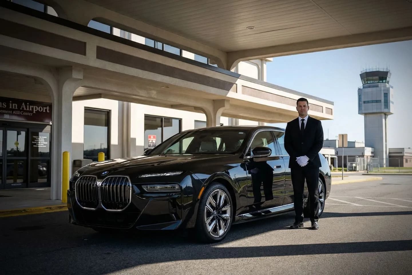 LBE Car Service chauffeur assisting luggage at Altoona airport Pennsylvania