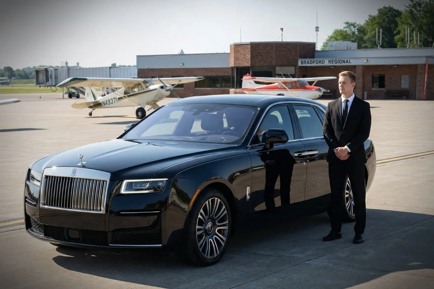 Bradford Regional (BFD) Car Service curbside pickup at airport Pennsylvania PA