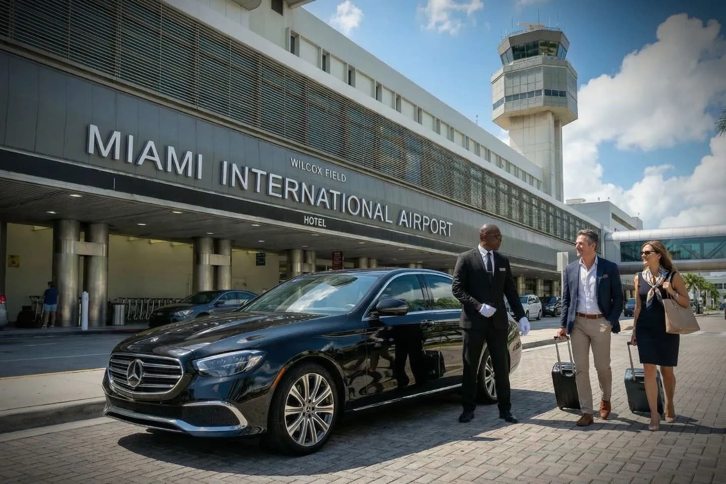 Chauffeur with Miami International (MIA) Car Service in downtown Miami business district