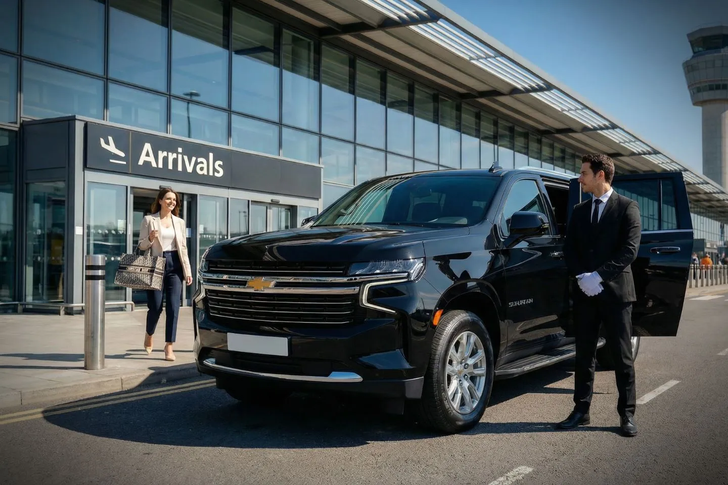 Fort Lauderdale Hollywood International (FLL) Car Service luxury sedan at airport terminal Florida FL