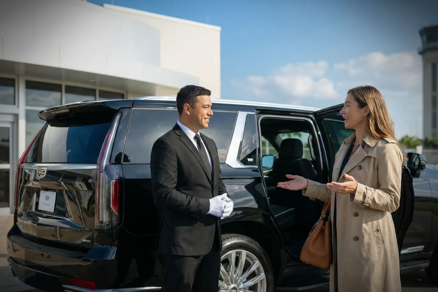 Chauffeur with Boca Raton (BCT) Car Service near downtown Boca Raton Florida