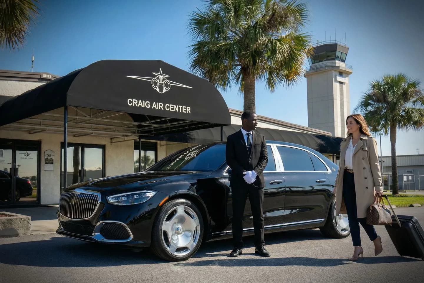 Chauffeur with Jacksonville Executive at Craig (CRG) Car Service in downtown Jacksonville business district