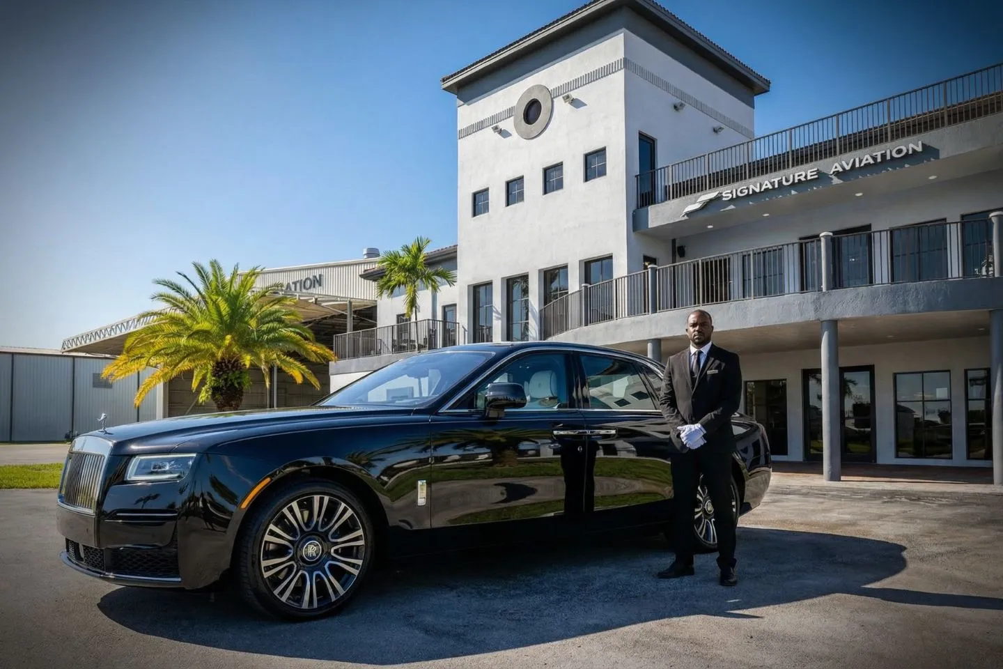 Miami Executive (TMB) Car Service luxury sedan at airport terminal Florida FL