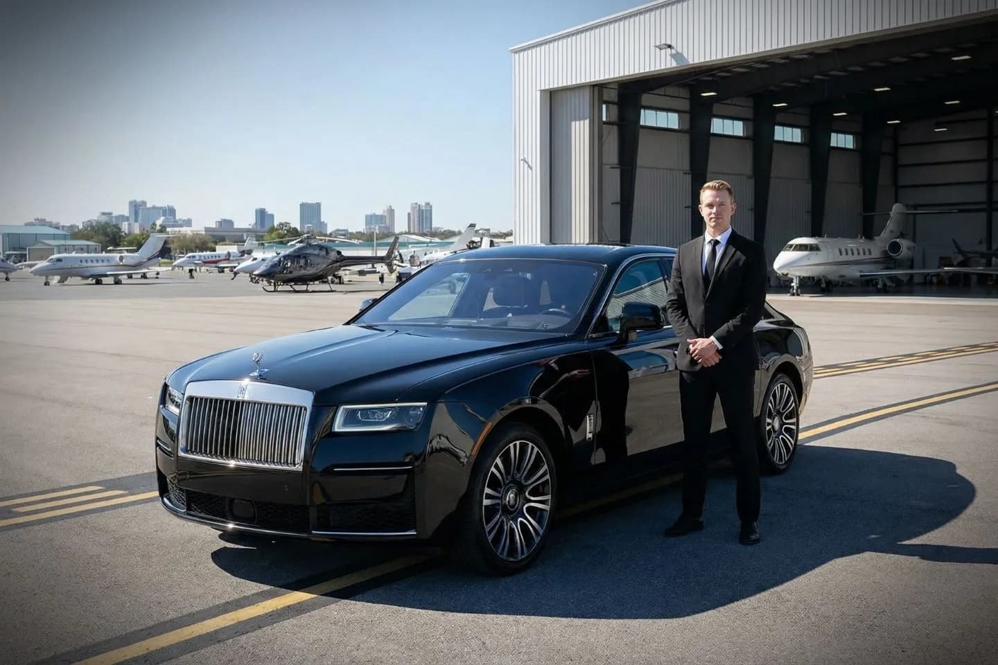 Orlando Executive (ORL) Car Service curbside pickup at airport Florida FL