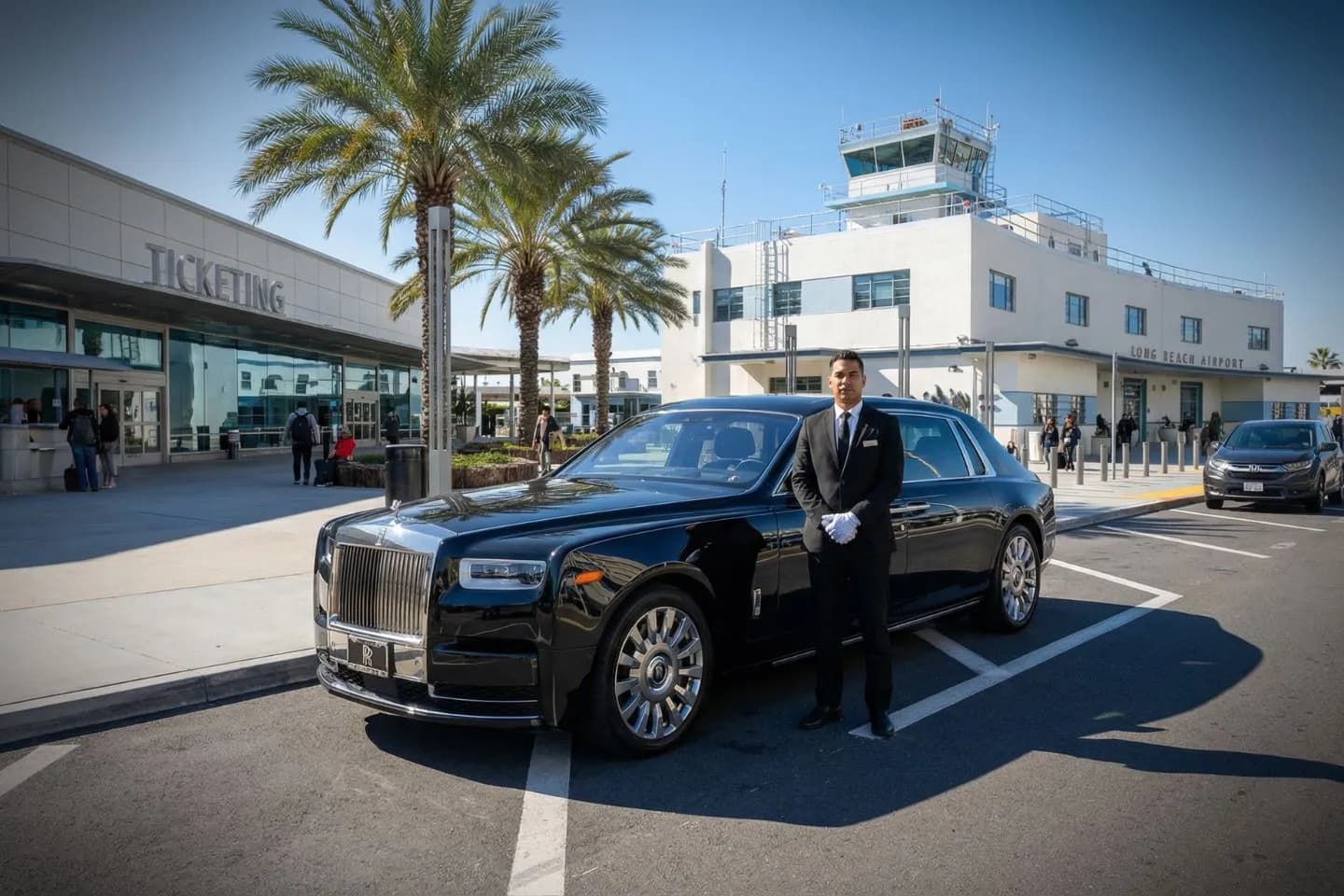 Premium Cadillac Escalade providing Long Beach LGB airport car service to the Queen Mary