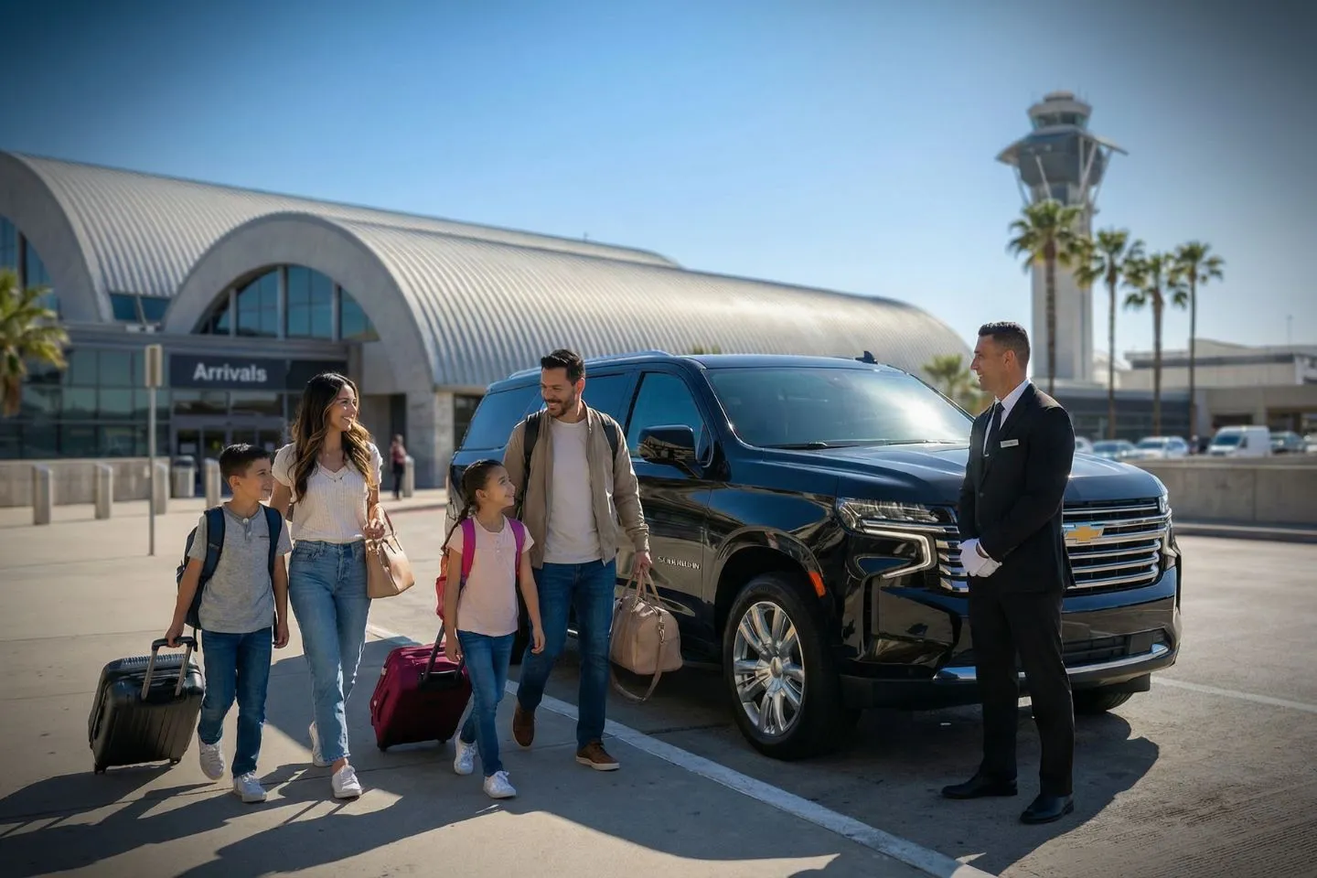 Executive Mercedes Benz Sprinter van for corporate transfer from John Wayne Airport SNA to Irvine
