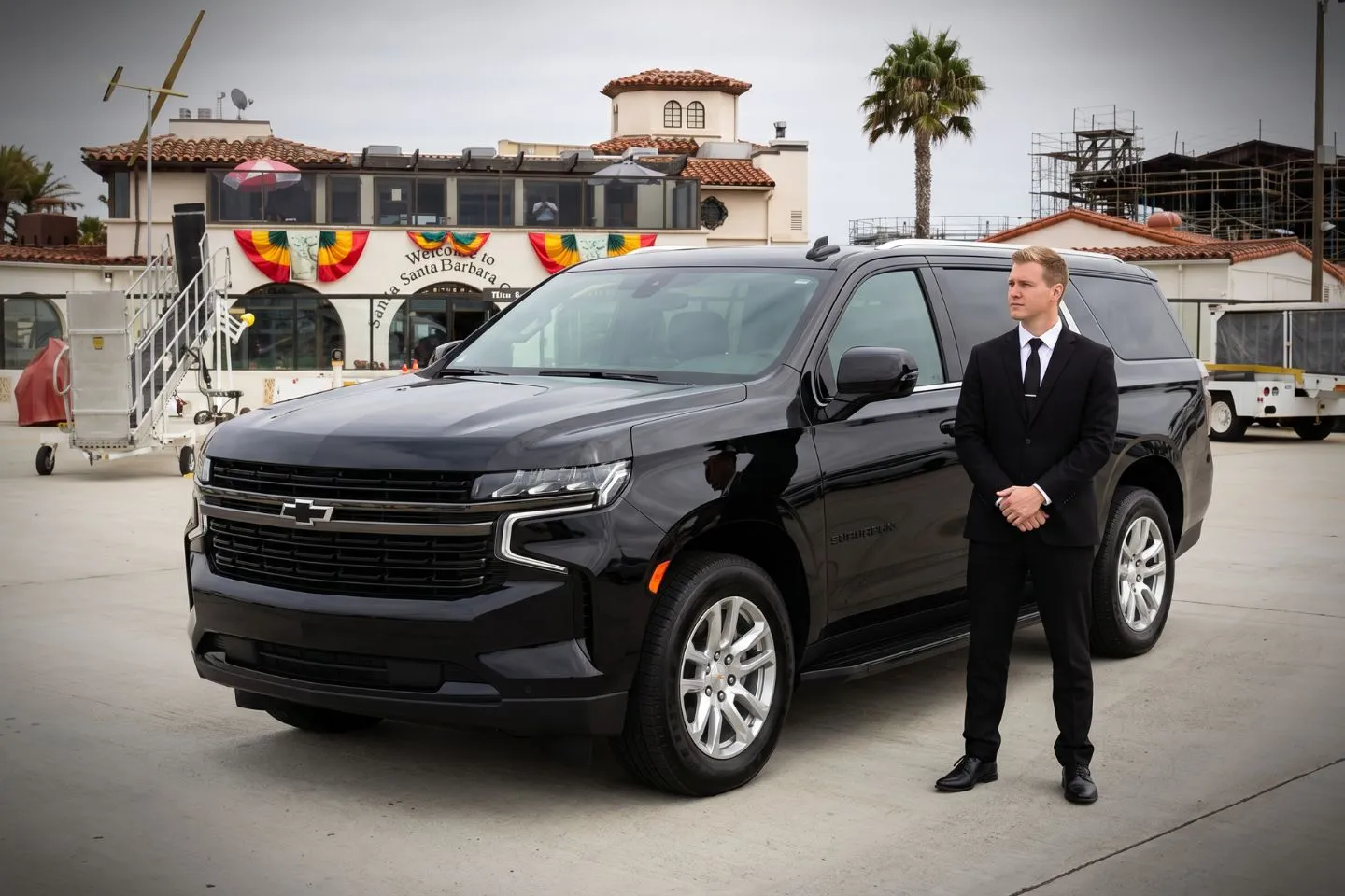 Premium Cadillac Escalade providing Santa Barbara SBA airport car service to Montecito
