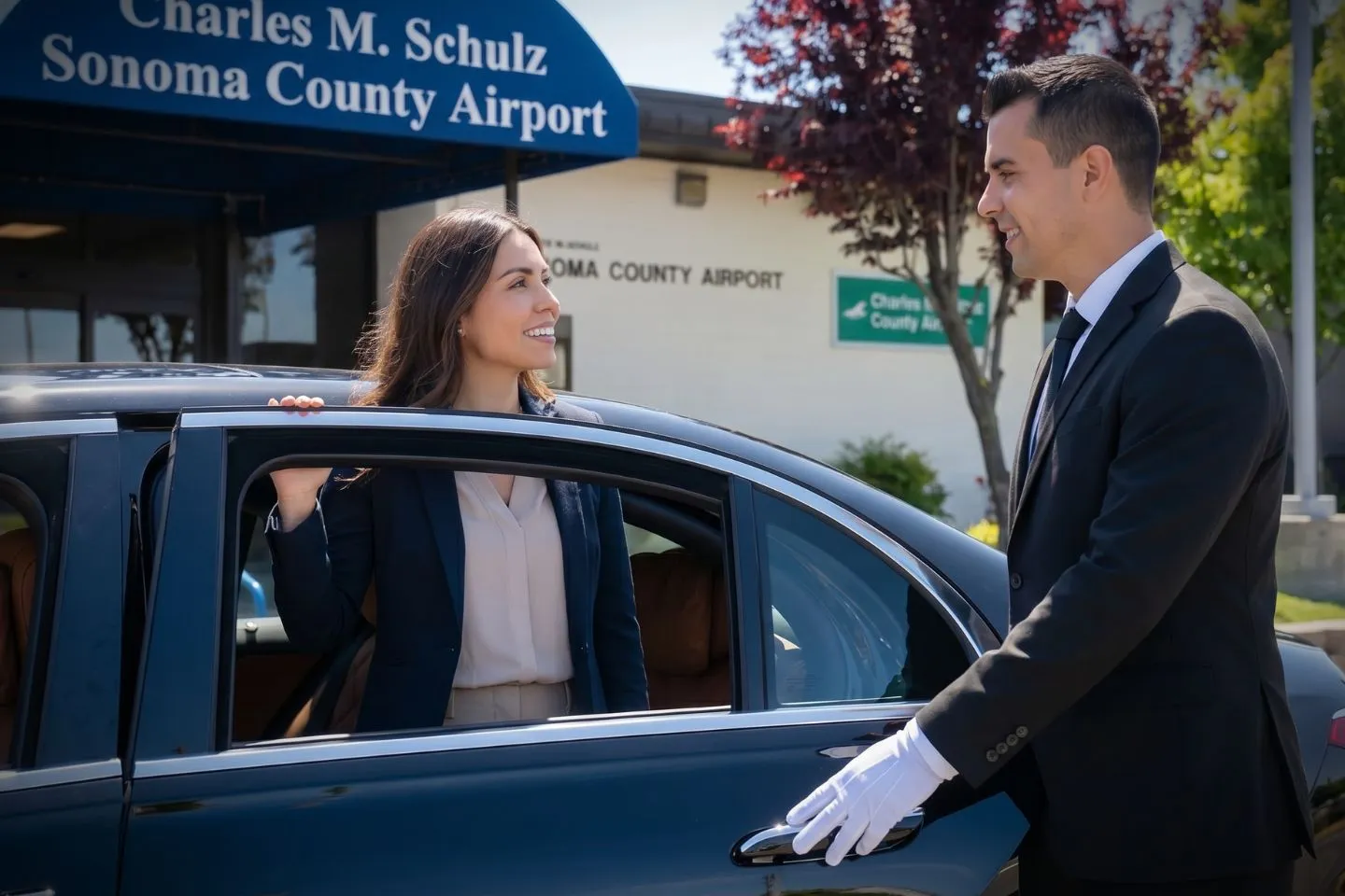 Mercedes Benz S Class offering STS airport transportation to downtown Sonoma and Napa Valley