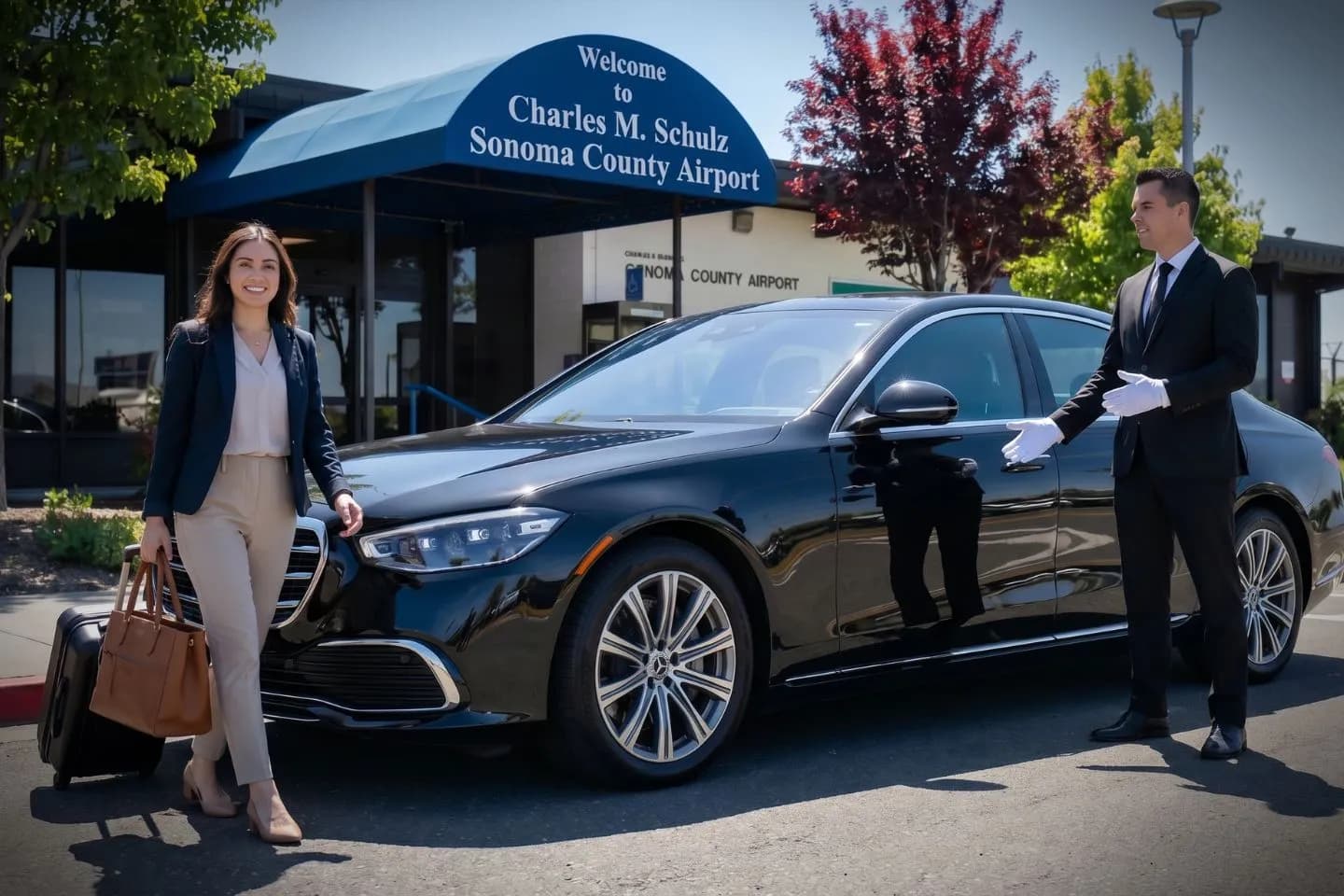 Premium Cadillac Escalade providing Sonoma County STS airport car service to Healdsburg
