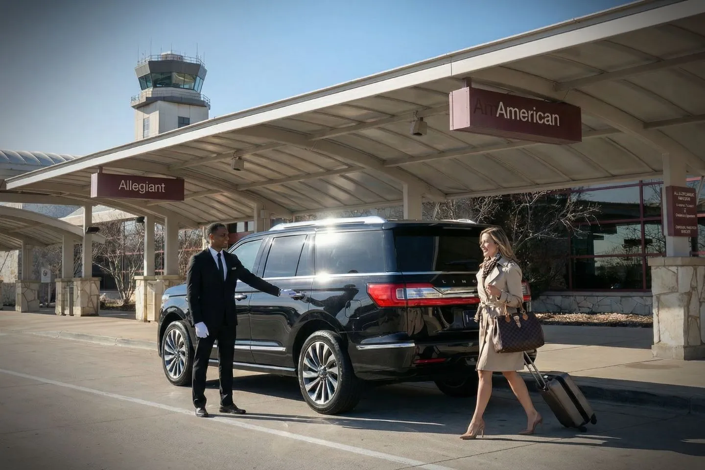 Premium SUV ready for BMI airport pickup and transfer service