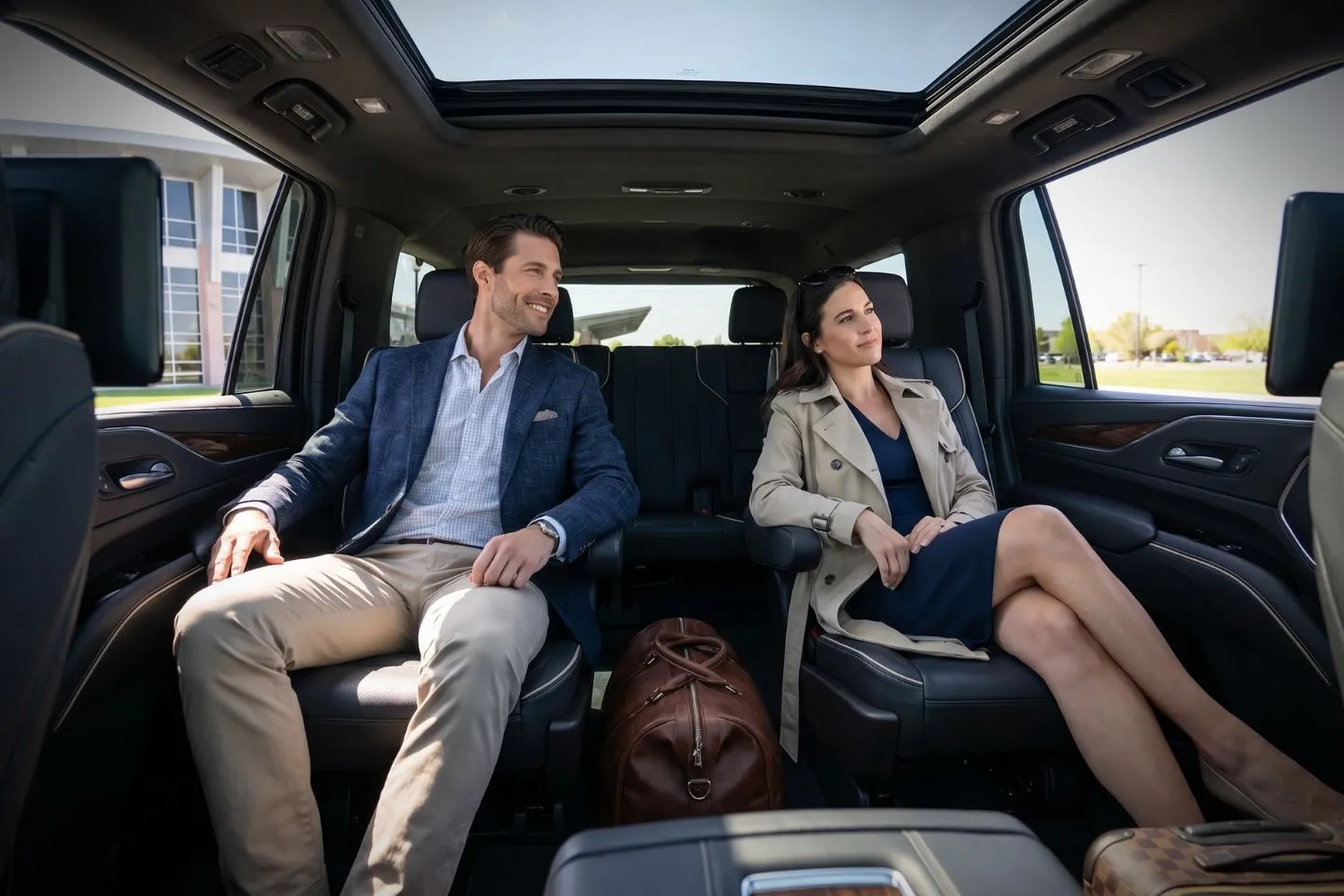 Premium Cadillac Escalade providing Meadows Field BFL airport car service to downtown Bakersfield