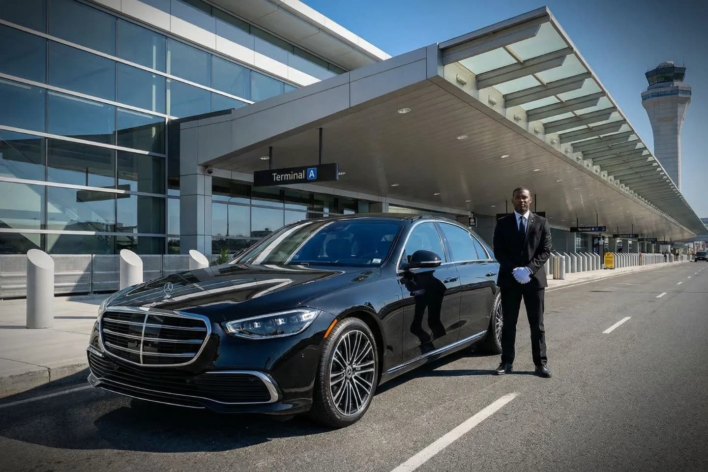 Professional chauffeur driving guest from Boston Logan BOS airport to Cape Cod and Hyannis
