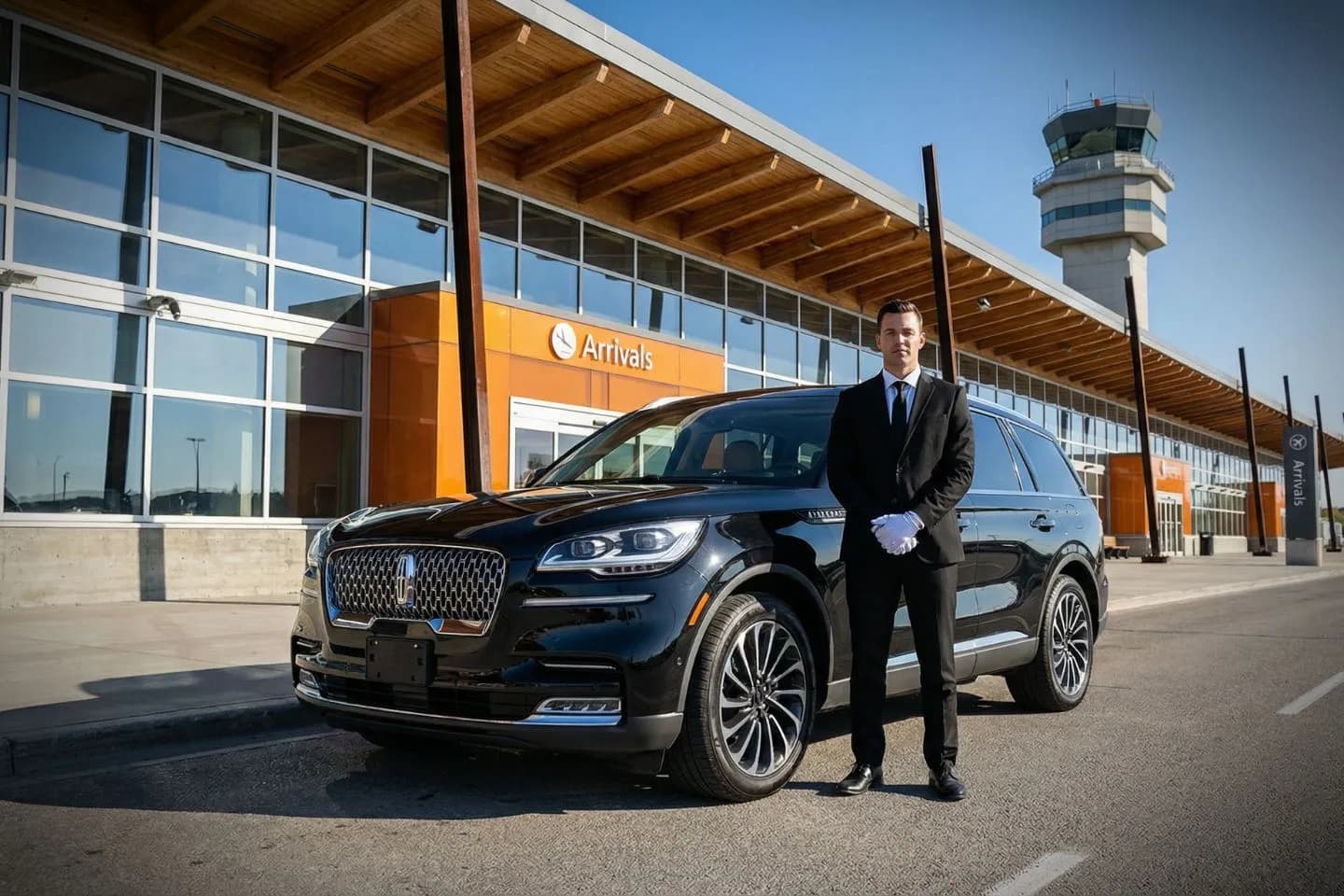 Premium SUV ready for FAI airport pickup with snow tires fitted