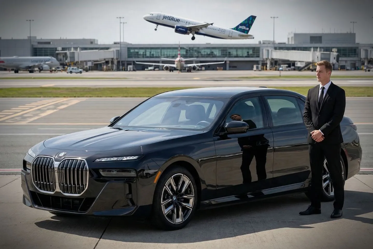 Mercedes Benz S Class offering DCA airport transportation to Pentagon and Crystal City Arlington