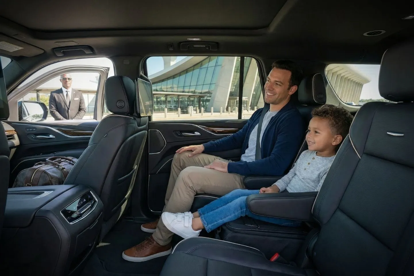 Mercedes Benz S Class offering Dulles IAD airport transportation to downtown DC and Georgetown