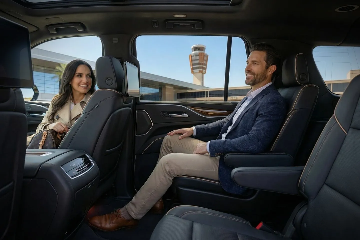 Union Limousine fleet vehicle at Phoenix Sky Harbor Airport curbside