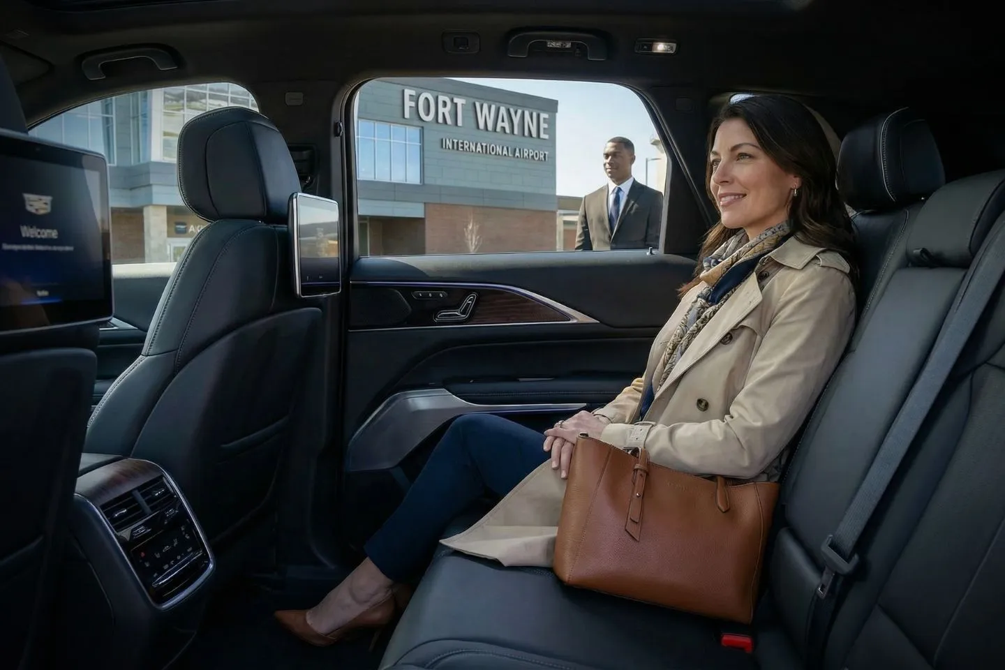 Mercedes Benz S Class offering FWA airport transportation to Sweetwater Sound and the BAE Systems campus