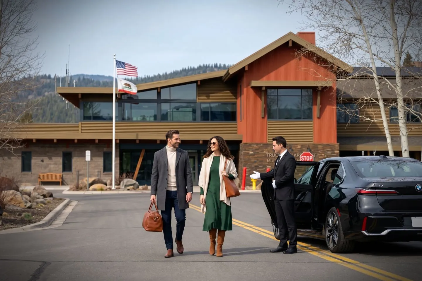 Premium Cadillac Escalade providing Truckee TKF airport car service to Palisades Tahoe and Northstar California ski