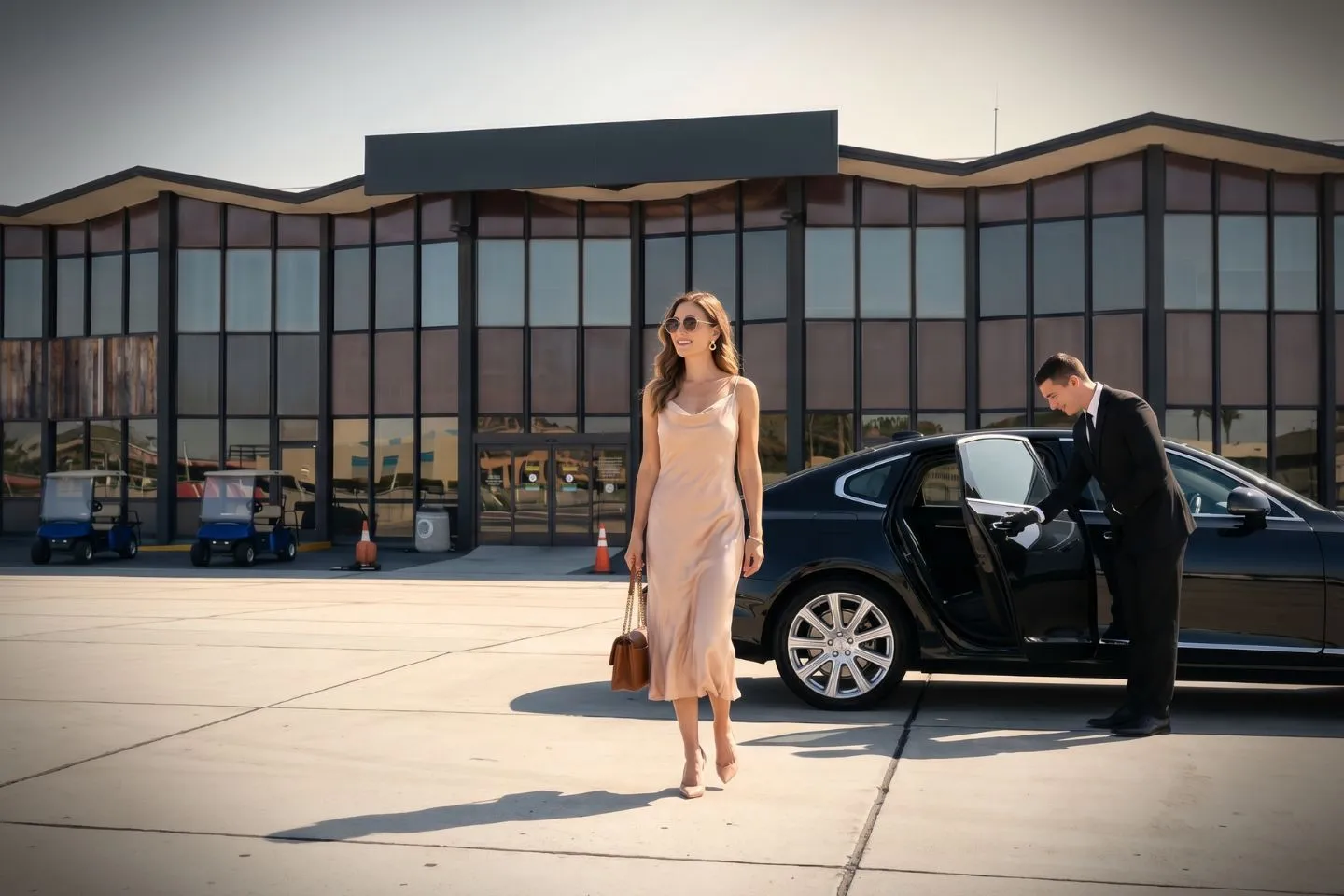 Premium Cadillac Escalade providing Hawthorne HHR airport car service to SpaceX Hawthorne and Tesla design studio