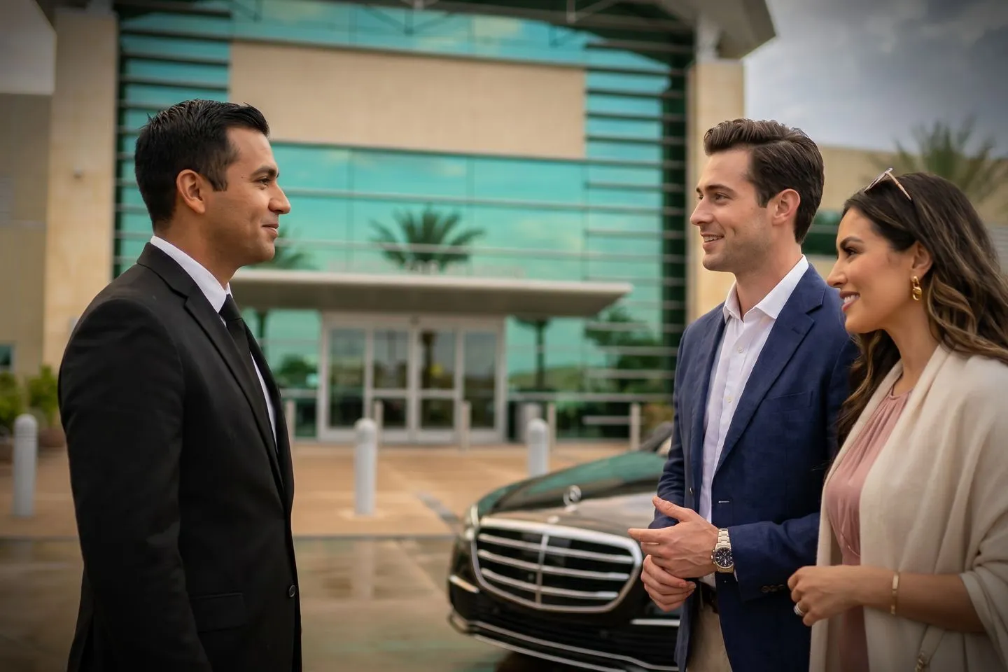 Mercedes Benz S Class offering San Bernardino SBD airport transportation to Loma Linda University Medical Center