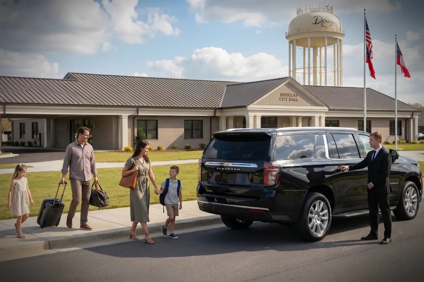 Luxury car service in Douglas, GA for business trips, airport transfers, and special occasions.