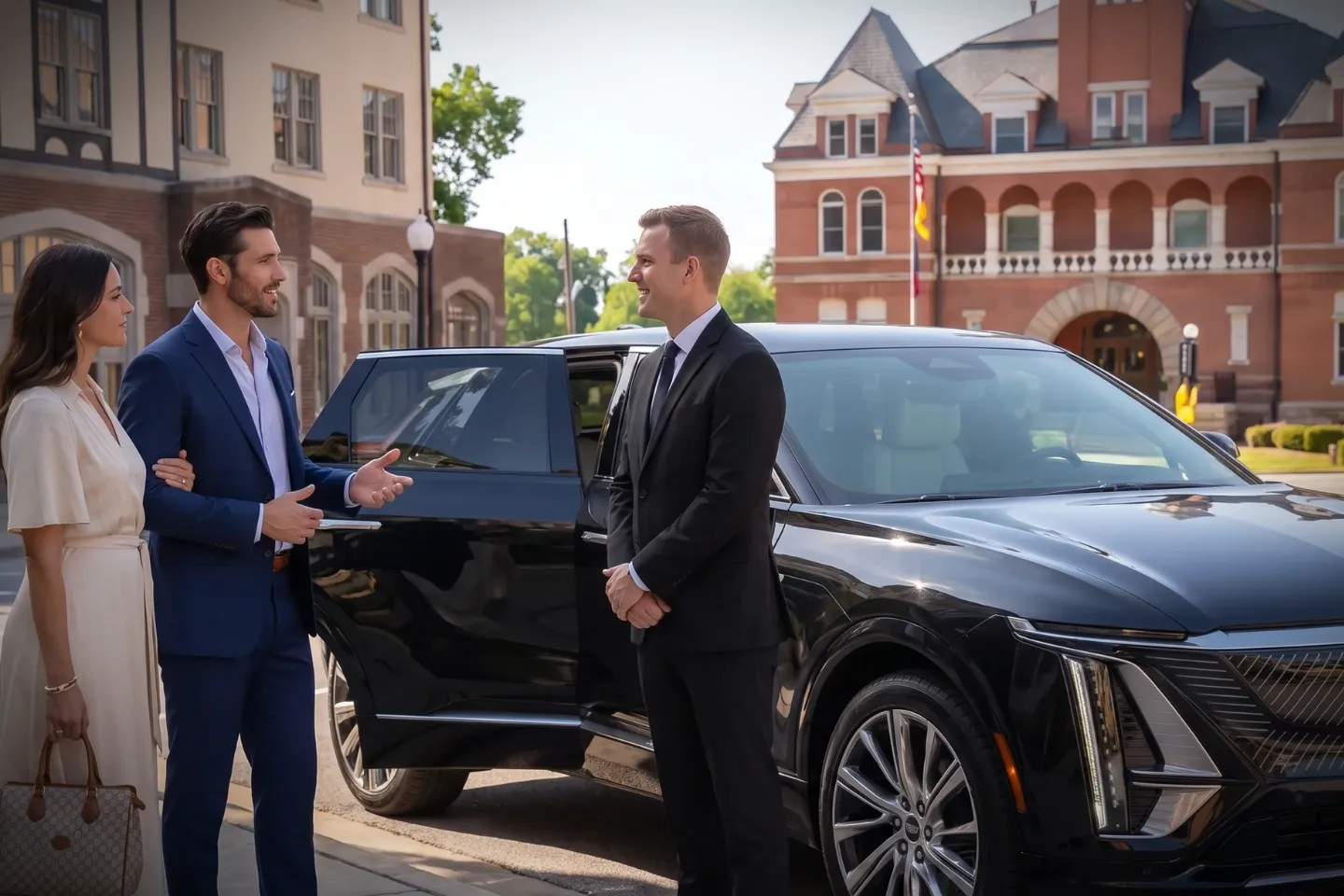 Black luxury sedan offering premium car service in Elbert, GA