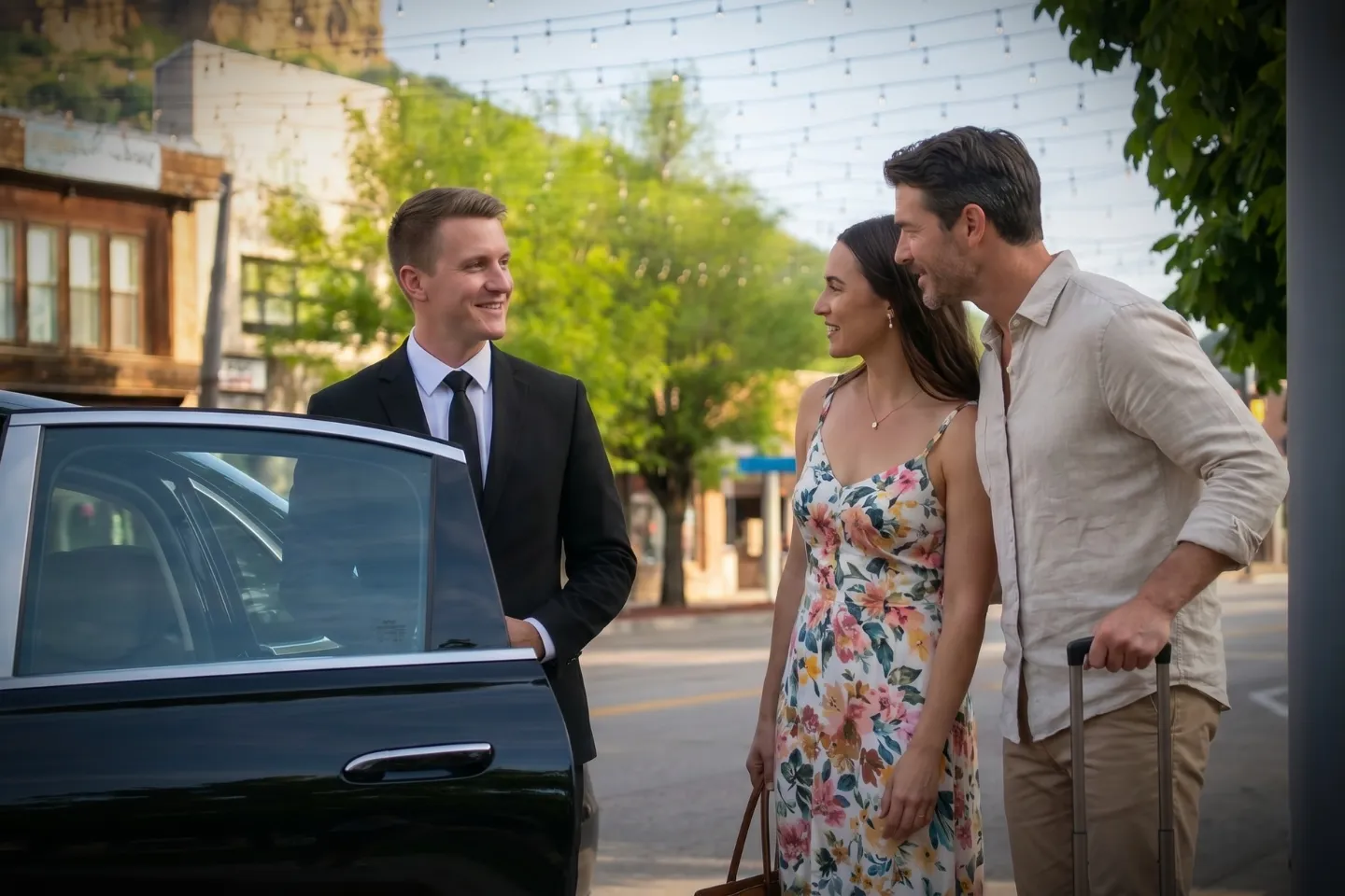 Timely chauffeur service navigating urban streets and highways in Douglas, CO.