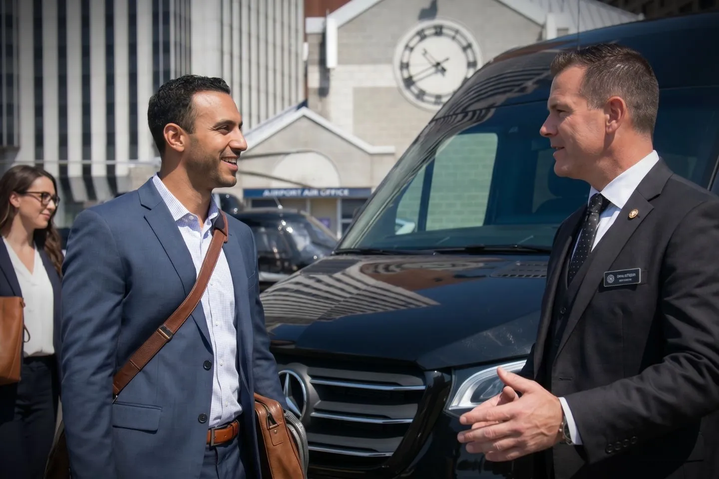 Sprinter van staged along the waterfront near Downtown Manhattan Heliport