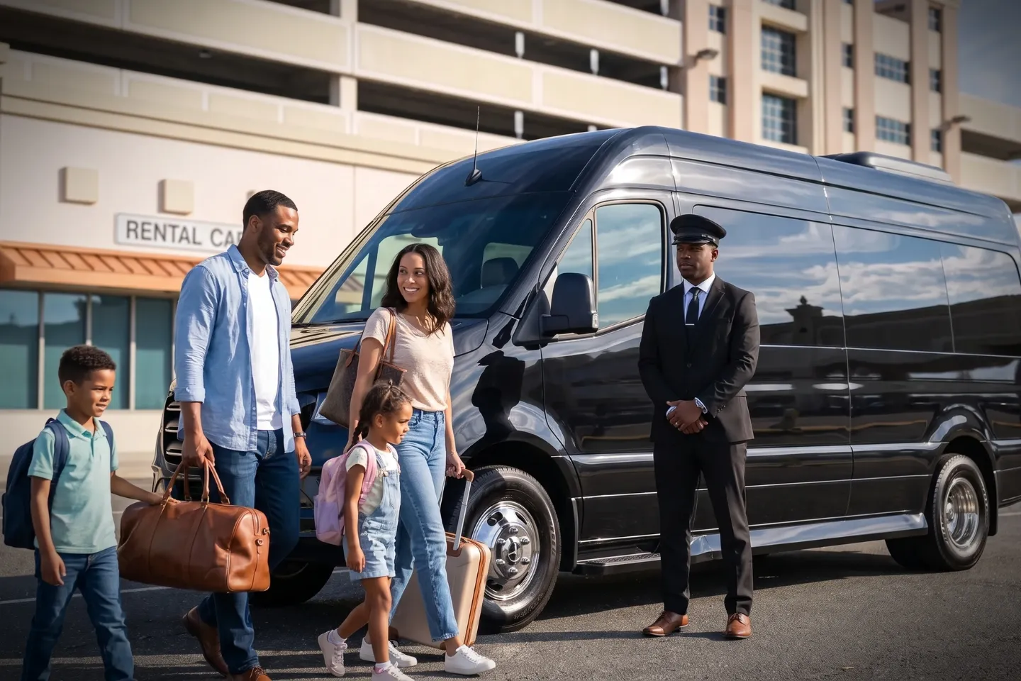 Chauffeur holding a welcome sign inside the ACY arrivals terminal