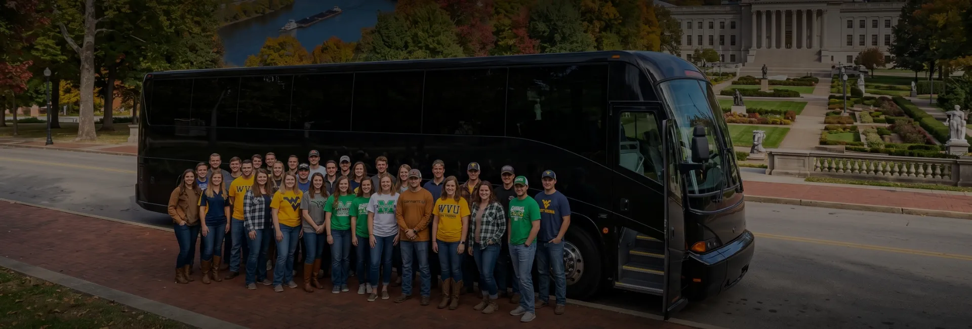 West Virginia Airport Charter Bus Rental Service