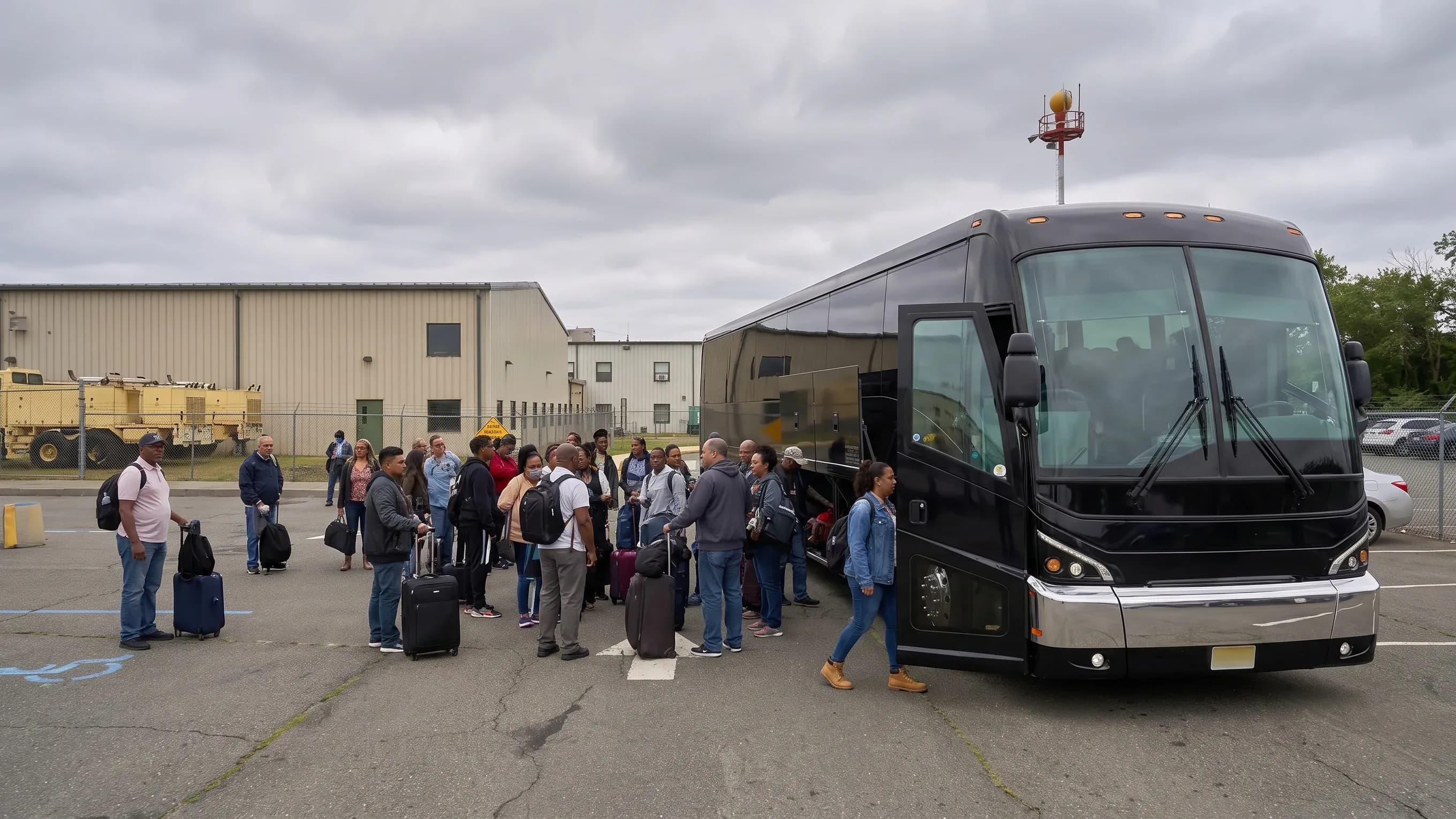 Air-conditioned interior of a coach serving Linden Airport group travel