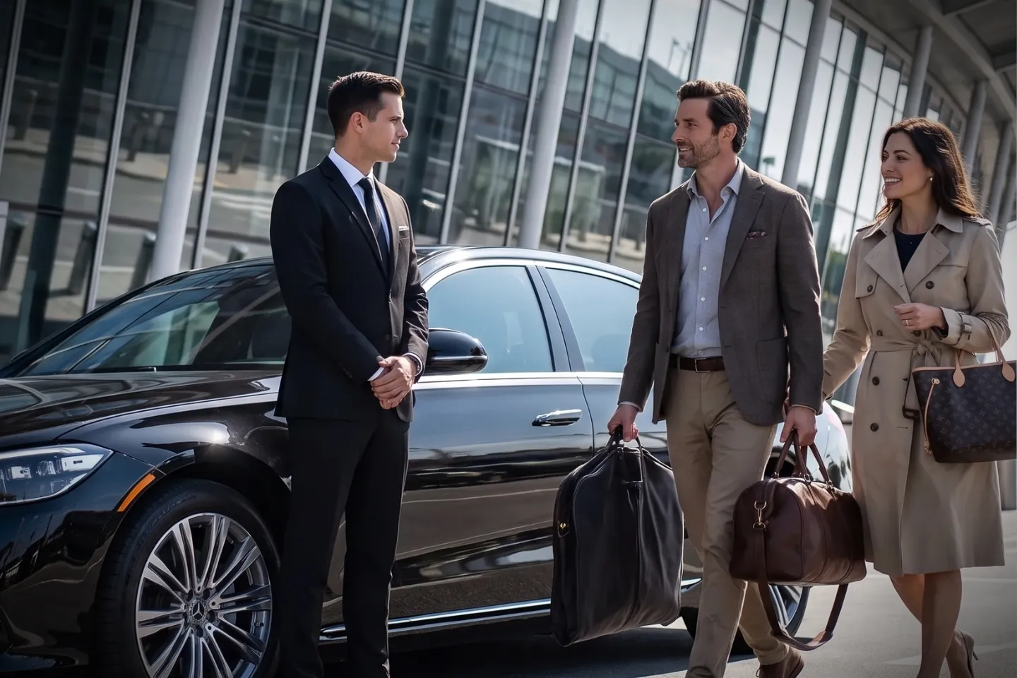 Executive Sprinter van parked at JFK Airport for private group chauffeur service
