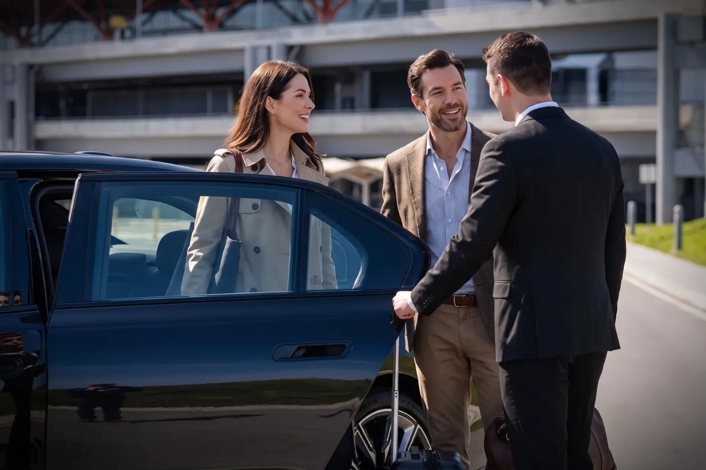 Pittsburgh International (PIT) Airport Chauffeur Service Driver greeting a business traveler in the Pittsburgh International Airport arrivals hall
