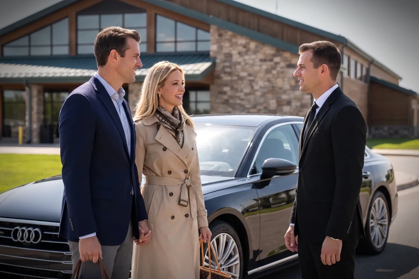 Traveler being welcomed by a chauffeur at Arnold Palmer Regional Airport (LBE)
