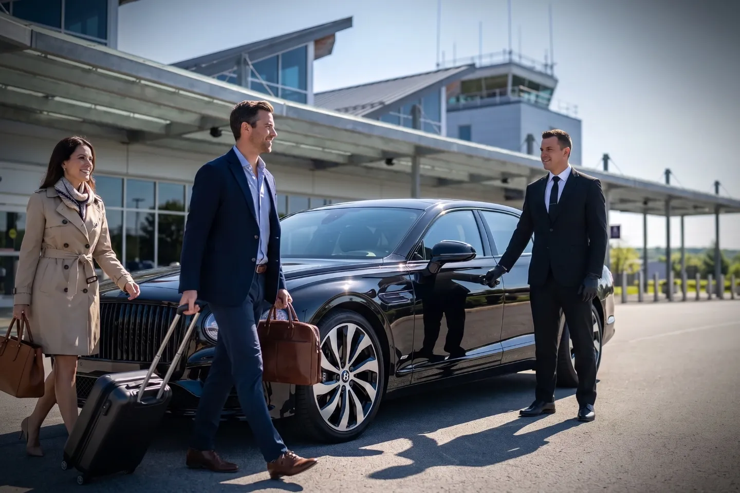 Traveler stepping into a chauffeured car at Williamsport Regional Airport (IPT)