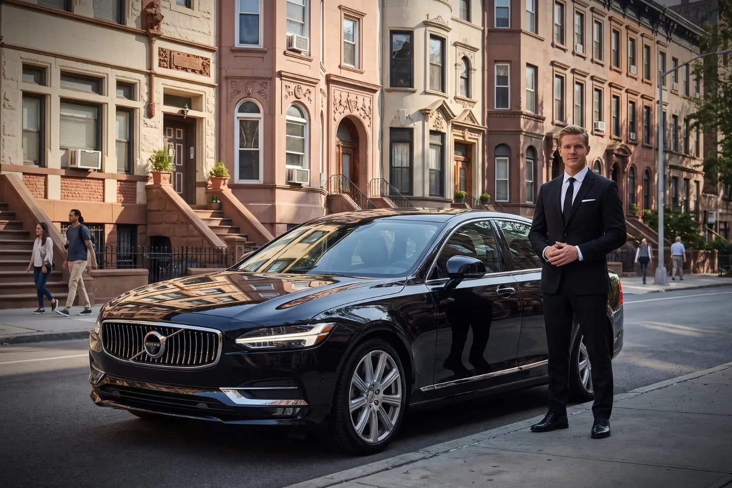 Courteous driver welcoming a passenger in Bedford-Stuyvesant, Brooklyn car service