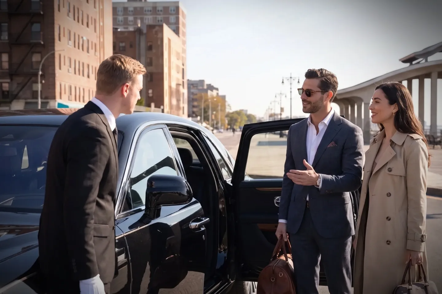 Passenger seated in a private hire car serving Brighton Beach, Brooklyn, New York