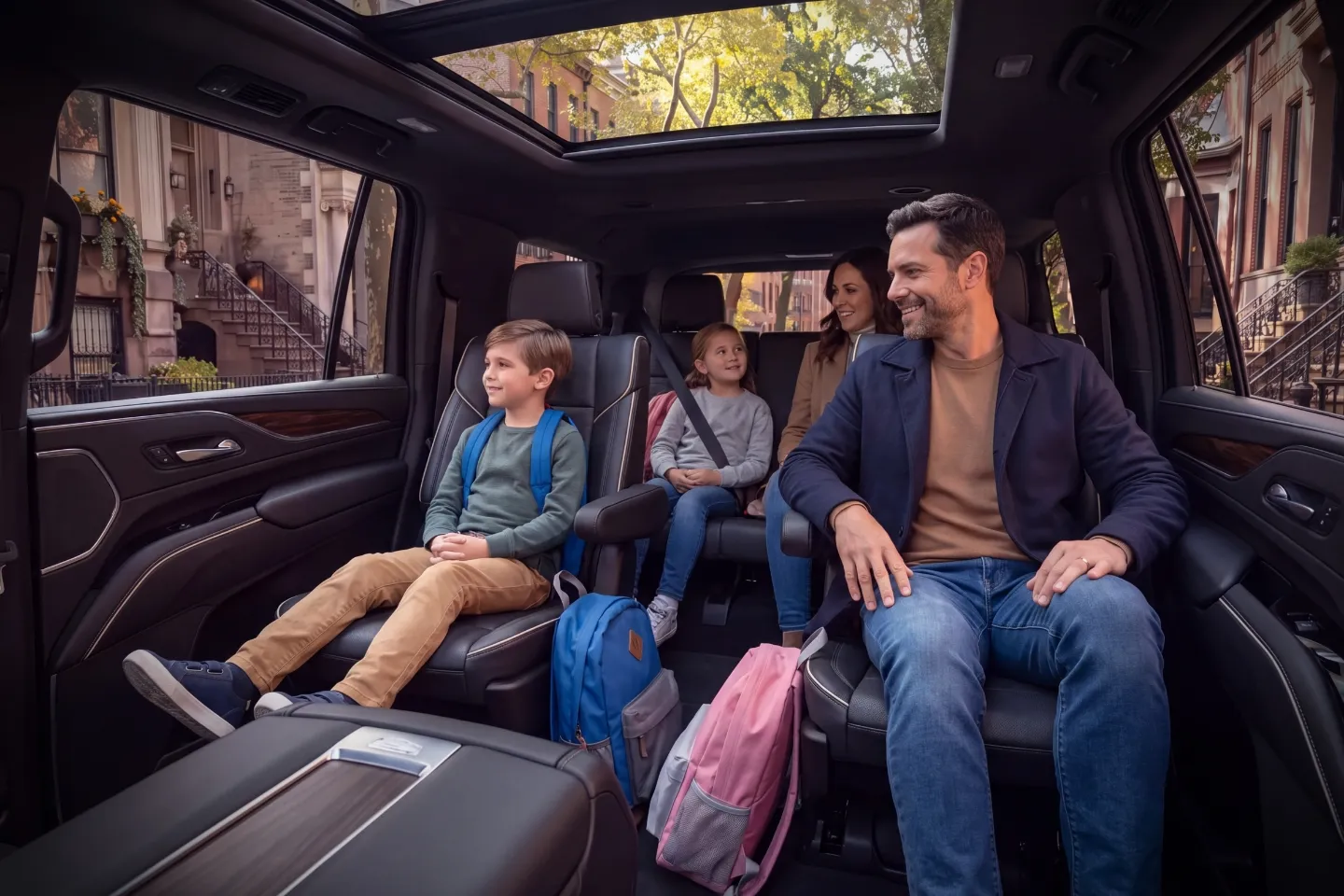 Branded sedan offering point-to-point car service in Brooklyn Heights, Brooklyn, New York
