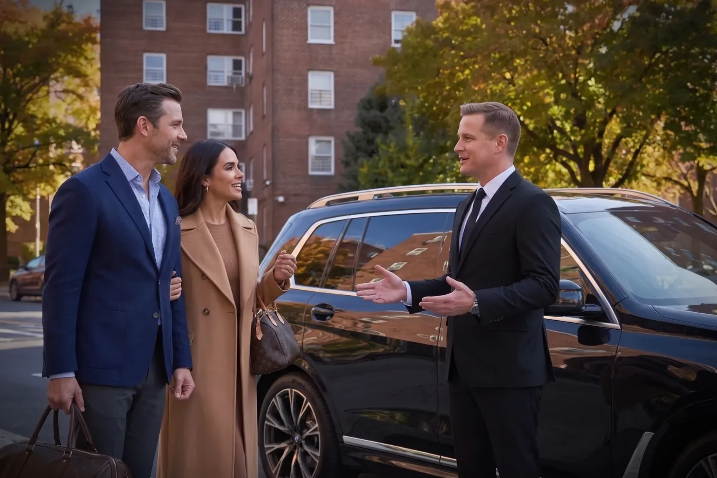 Shiny black sedan ready for hire in Canarsie, Brooklyn, New York