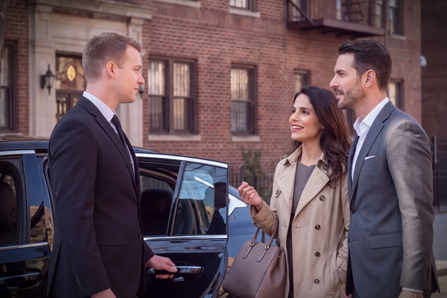 Spacious black SUV suited for group travel across City Line, Brooklyn, New York