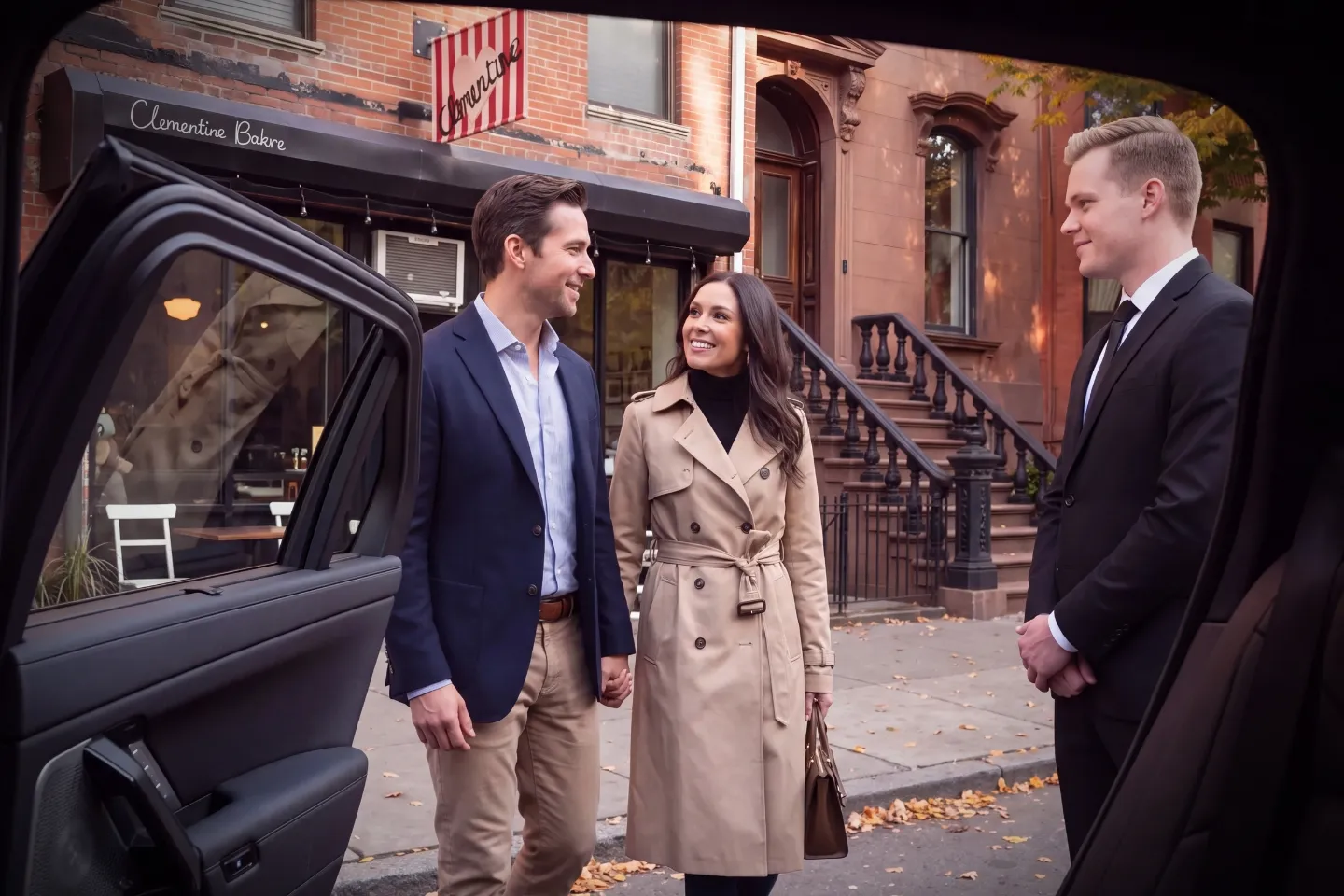 Family boarding a roomy SUV for local trips in Clinton Hill, Brooklyn