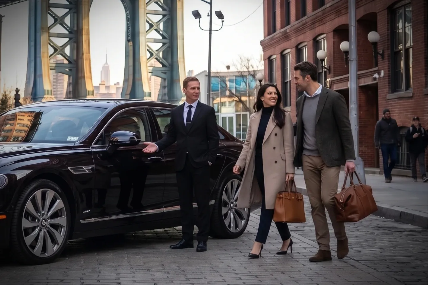 Courteous driver welcoming a passenger in Downtown Brooklyn, Brooklyn car service