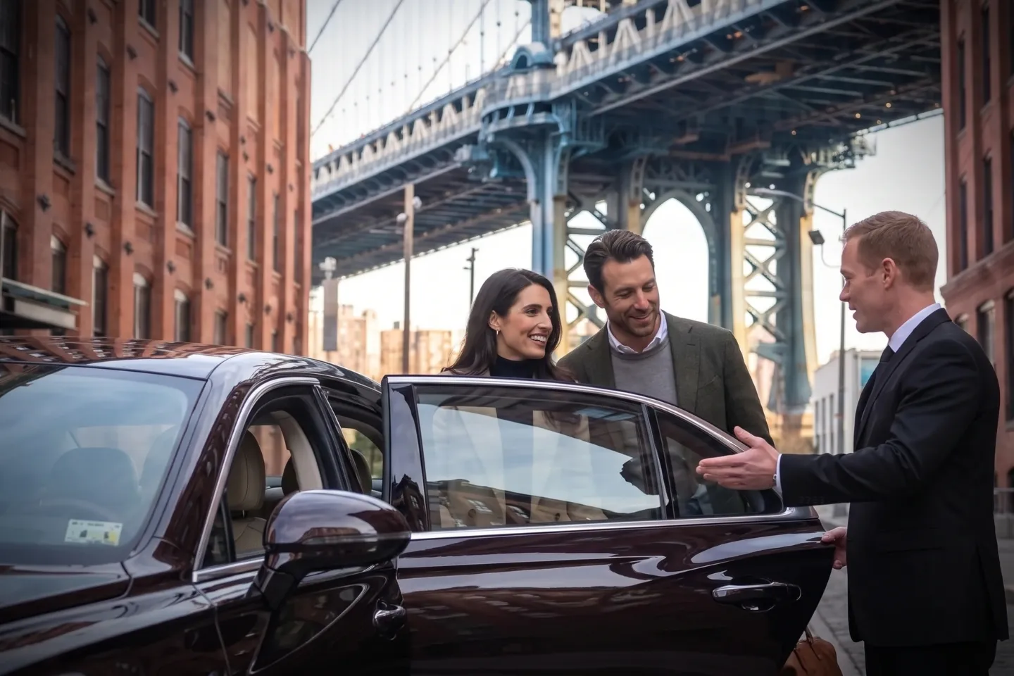 Family boarding a roomy SUV for local trips in Downtown Brooklyn, Brooklyn