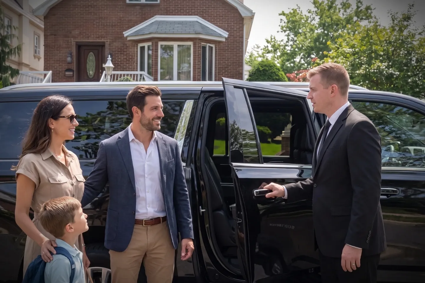 Branded sedan offering point-to-point car service in Dyker Heights, Brooklyn, New York